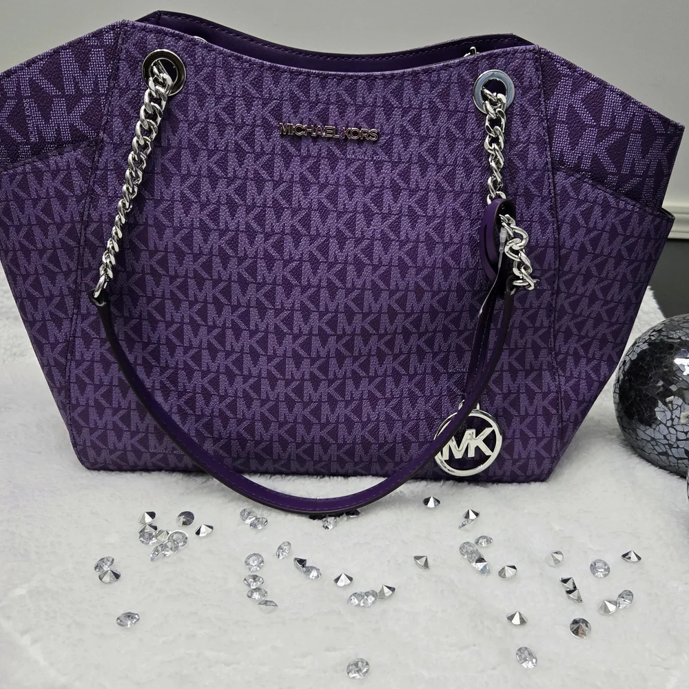 Michael Kors Purple Signature Canvas Tote - Picture 12 of 12